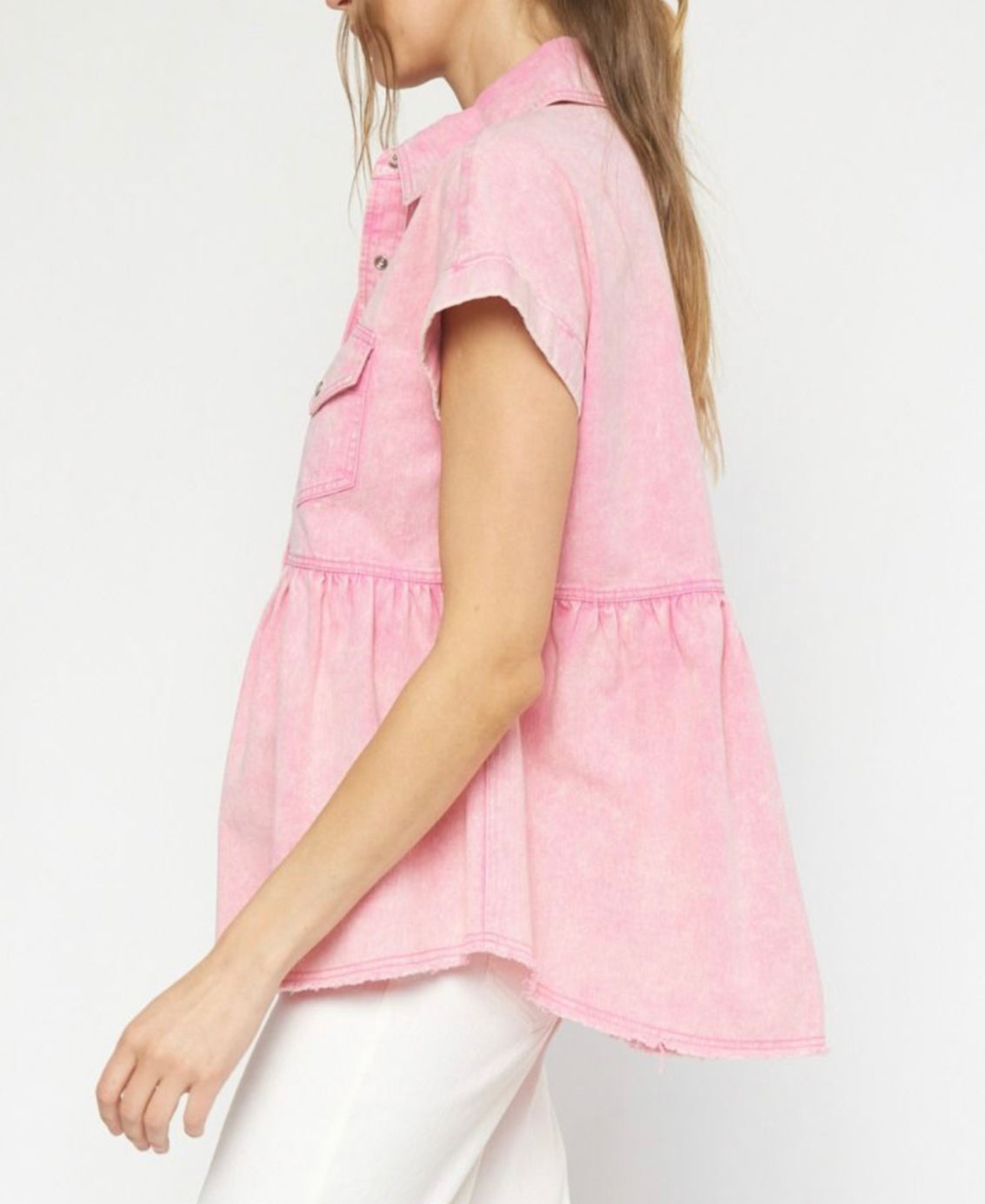 Penny Pink Denim Top