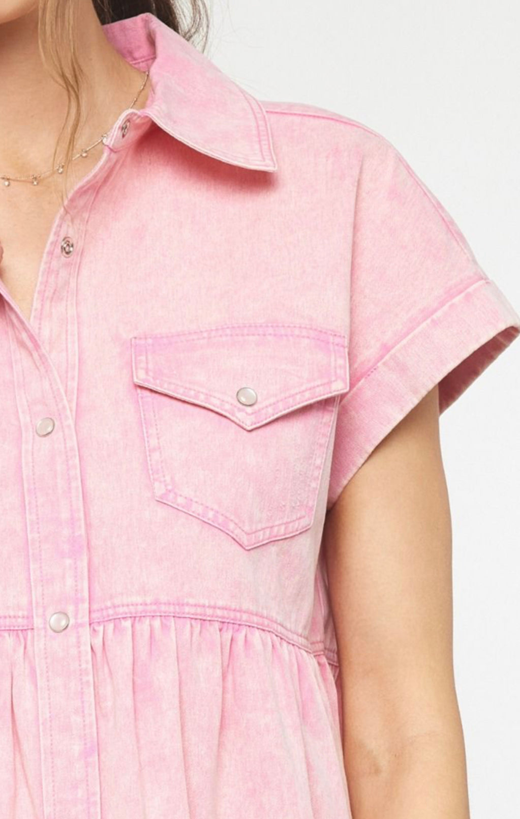 Penny Pink Denim Top