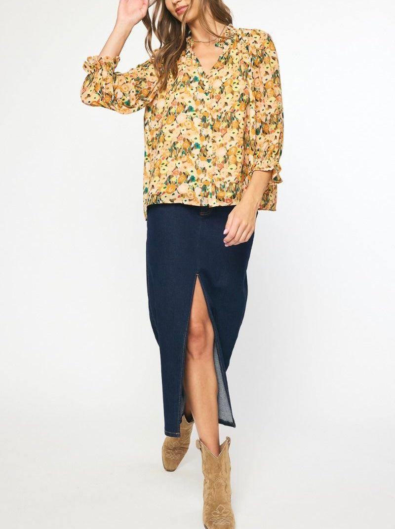 Everly Blouse -Yellow