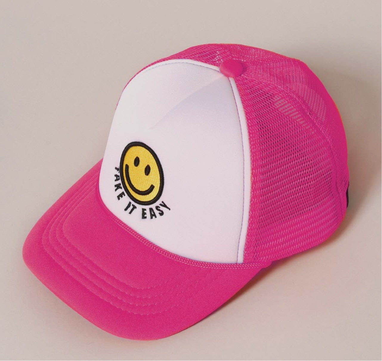 Smiley Trucker- Pink