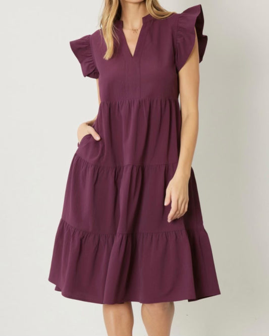 Emma Dress- Maroon